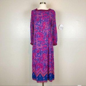 SARAH ELIZABETH - 14P - VINTAGE Purple Paisley Dress